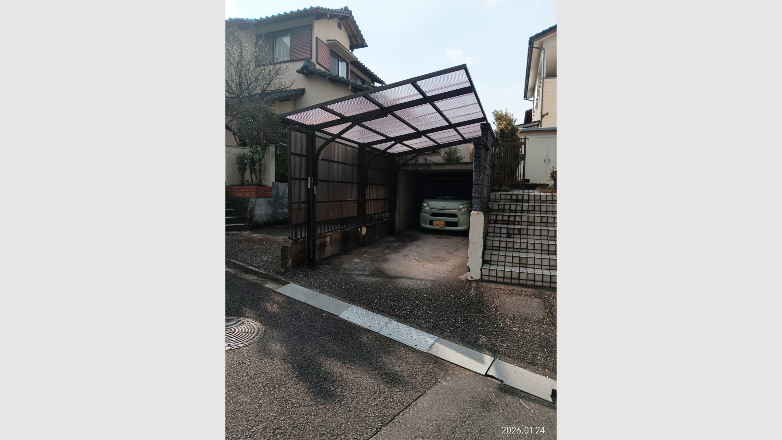 カーポートの波板貼り替え・柱補強工事