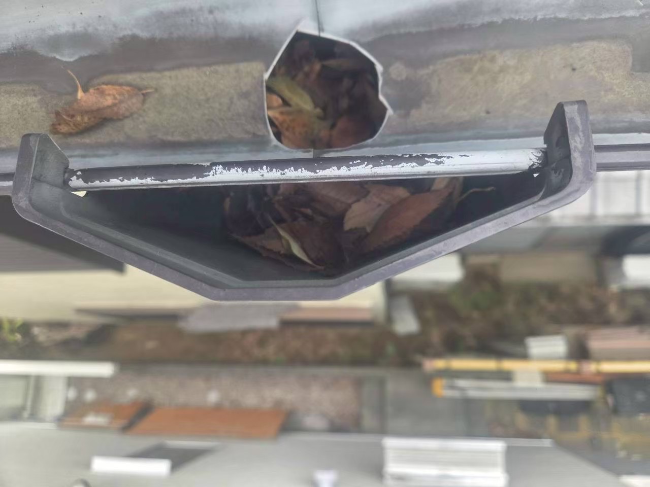 2階の雨樋掃除